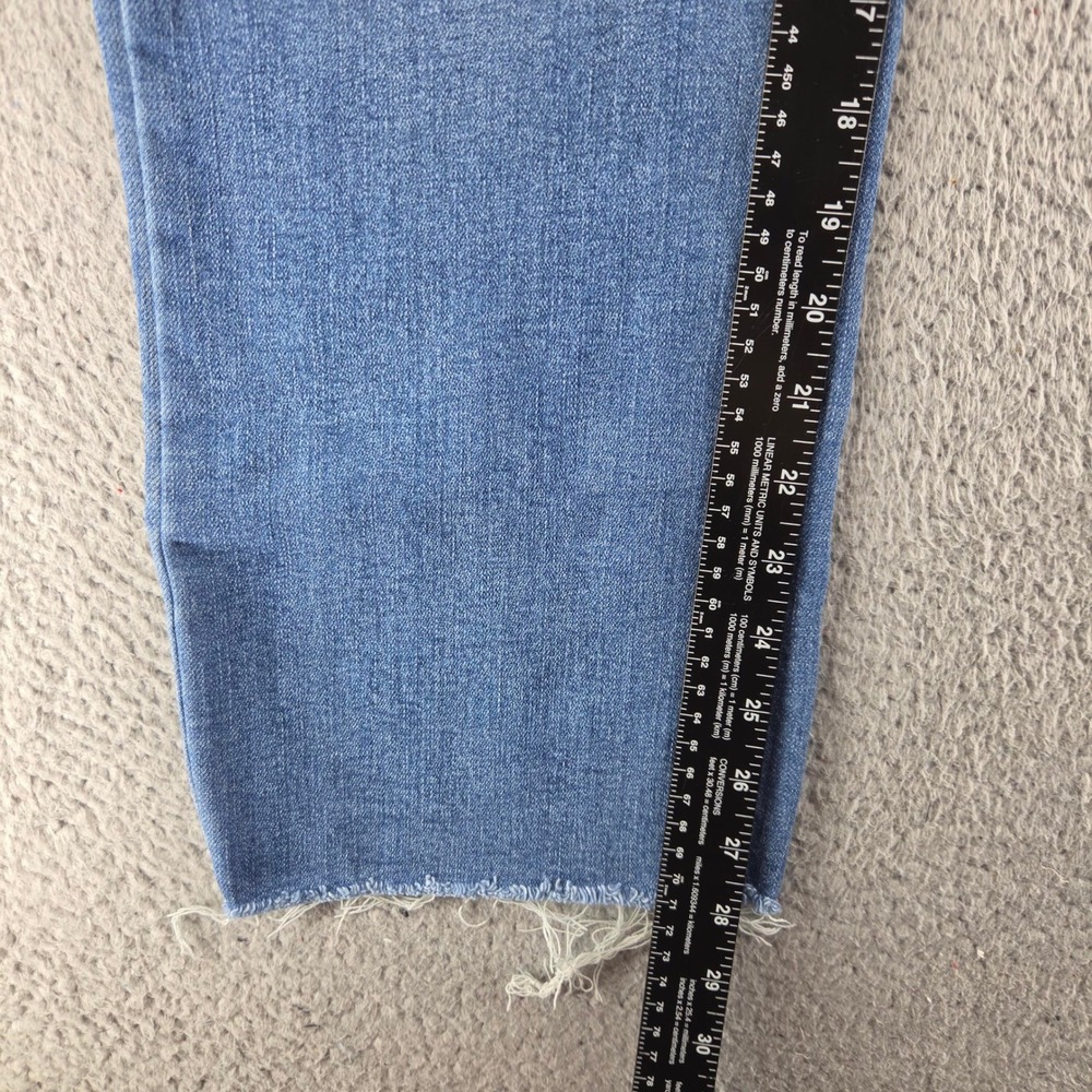 OAT New York Jeans Womens 28 Blue Medium Wash High Rise Straight Raw Hem Denim - Picture 11 of 16